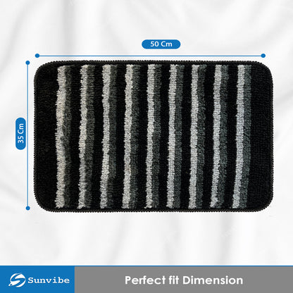 Microfiber Bath Mat  (Black-1 Piece)
