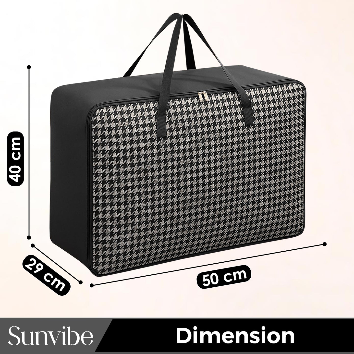 Sunvibe® Large Wardrobe Storage Bag | Heavy Duty Clothes Organizer with Strong Zipper | Foldable Blanket & Saree Storage Bag | Dustproof | Large Capacity