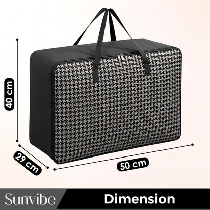 Sunvibe® Large Wardrobe Storage Bag | Heavy Duty Clothes Organizer with Strong Zipper | Foldable Blanket & Saree Storage Bag | Dustproof | Large Capacity
