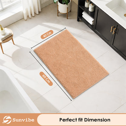 Sunvibe   Premium Microfiber Floor Mat – Super Soft, Highly Absorbent & Quick Dry | Anti-Slip Multipurpose Mat for Bathroom, Kitchen & Bedroom (40 x 60 cm)
