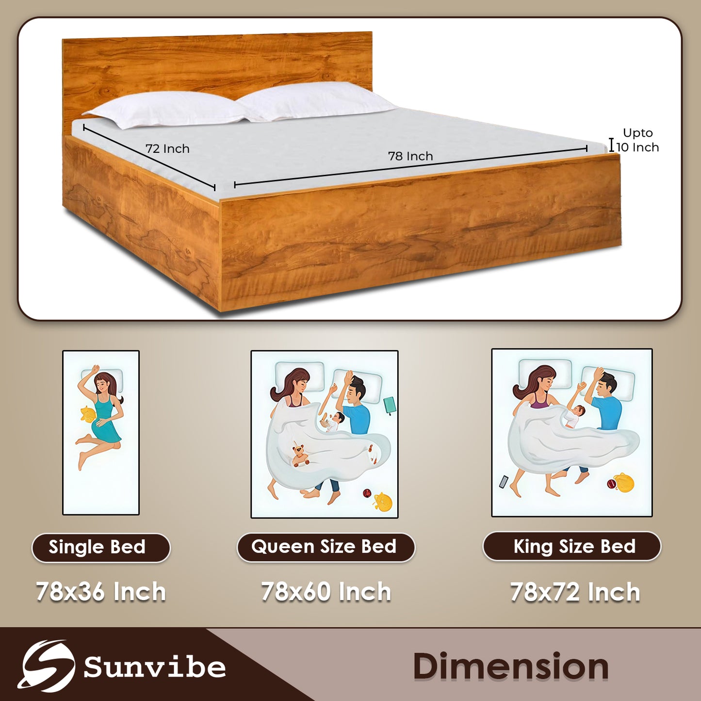 Mattress Protector – Waterproof, Breathable & Soft Cotton (Brown)