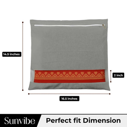 Saree Clothes Bags/Covers/Poches For Storage With Zip Closure (16 X 14 Inches)