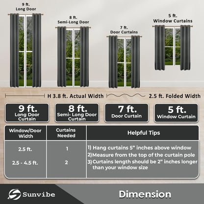 Premium Blackout Curtains – Heavy-Duty Adjustable Curtain Rod, Durable Metal Build, Easy Installation, Ideal for Bedroom, Living Room & Door Windows, Light-Blocking & Noise-Reducing Drapes