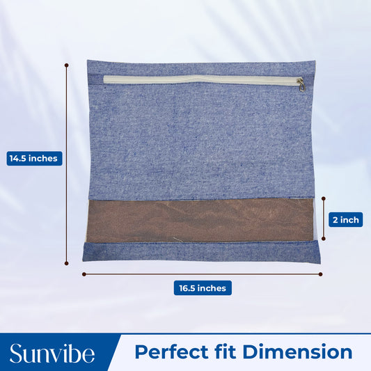 Saree Clothes Bags/Covers/Poches For Storage With Zip Closure (16 X 14 Inches, Blue)
