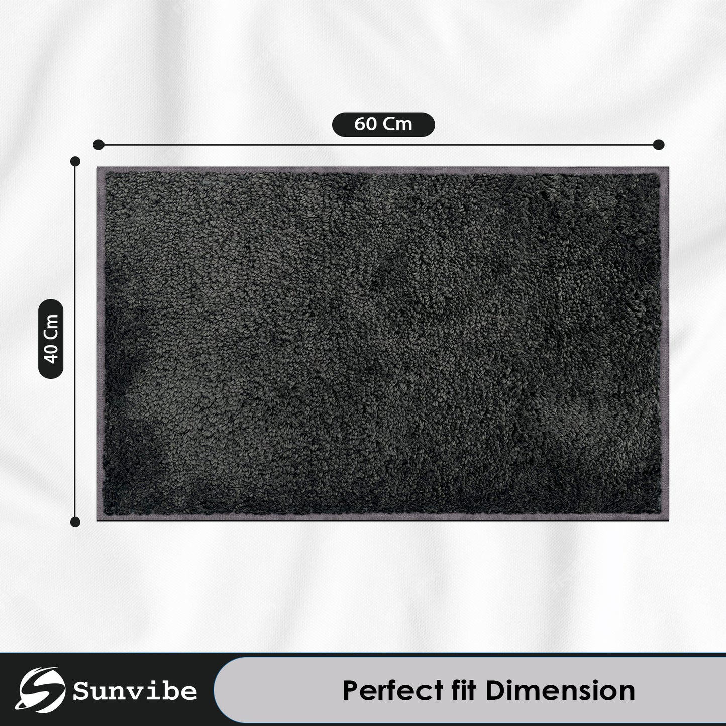 1800 GSM Super Soft Microfiber Bath Mat | Pack of 2 Extra Thick, Quick Dry & Anti-Skid Bathroom Rugs (Grey, 40x60 cm)