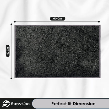 1800 GSM Super Soft Microfiber Bath Mat | Pack of 2 Extra Thick, Quick Dry & Anti-Skid Bathroom Rugs (Grey, 40x60 cm)