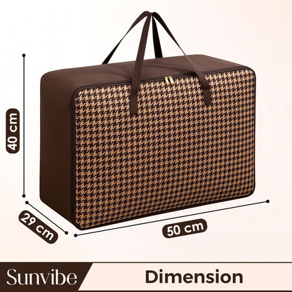 Sunvibe® Large Wardrobe Storage Bag | Heavy Duty Clothes Organizer with Strong Zipper | Foldable Blanket & Saree Storage Bag | Dustproof | Large Capacity