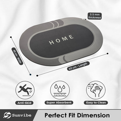 Bath Mat 3.5mm Anti-Skid Water Soaking Home Print Bathroom Door Floor Mat