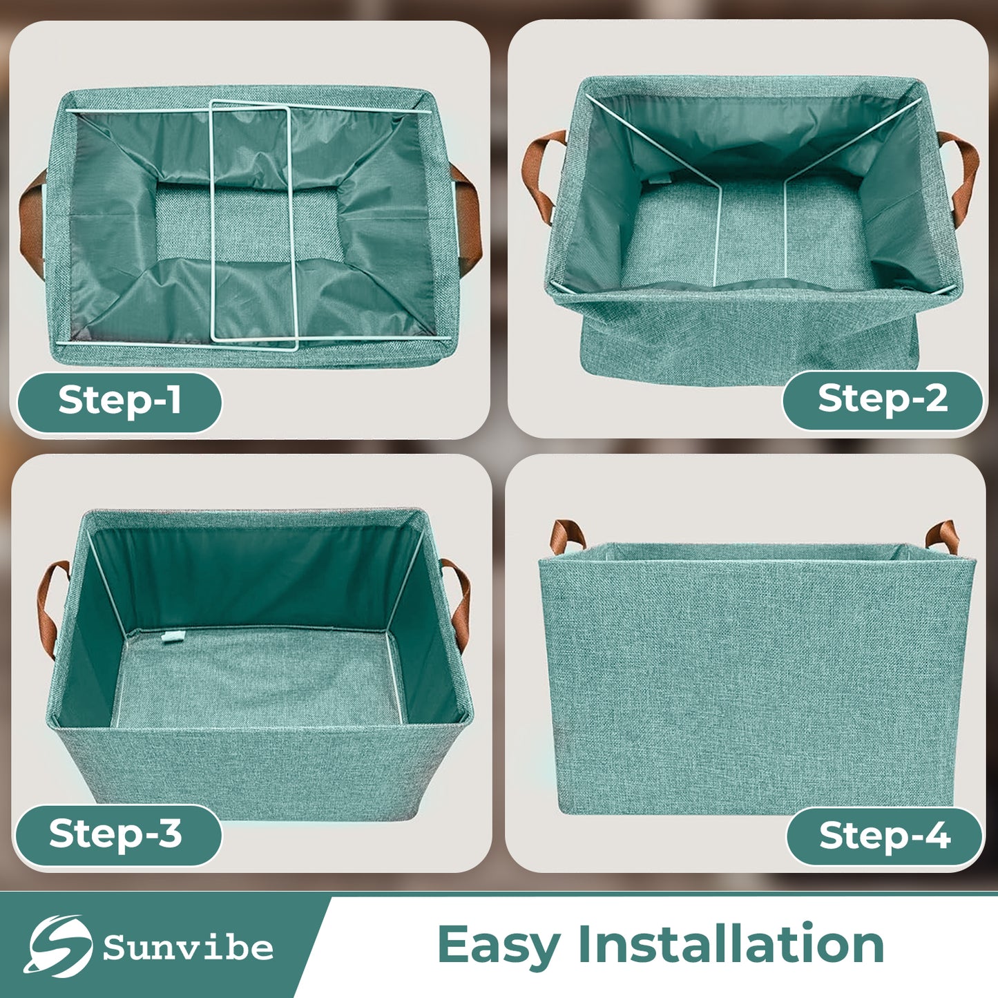 Foldable Wardrobe Organizer with Durable Handle (Green)