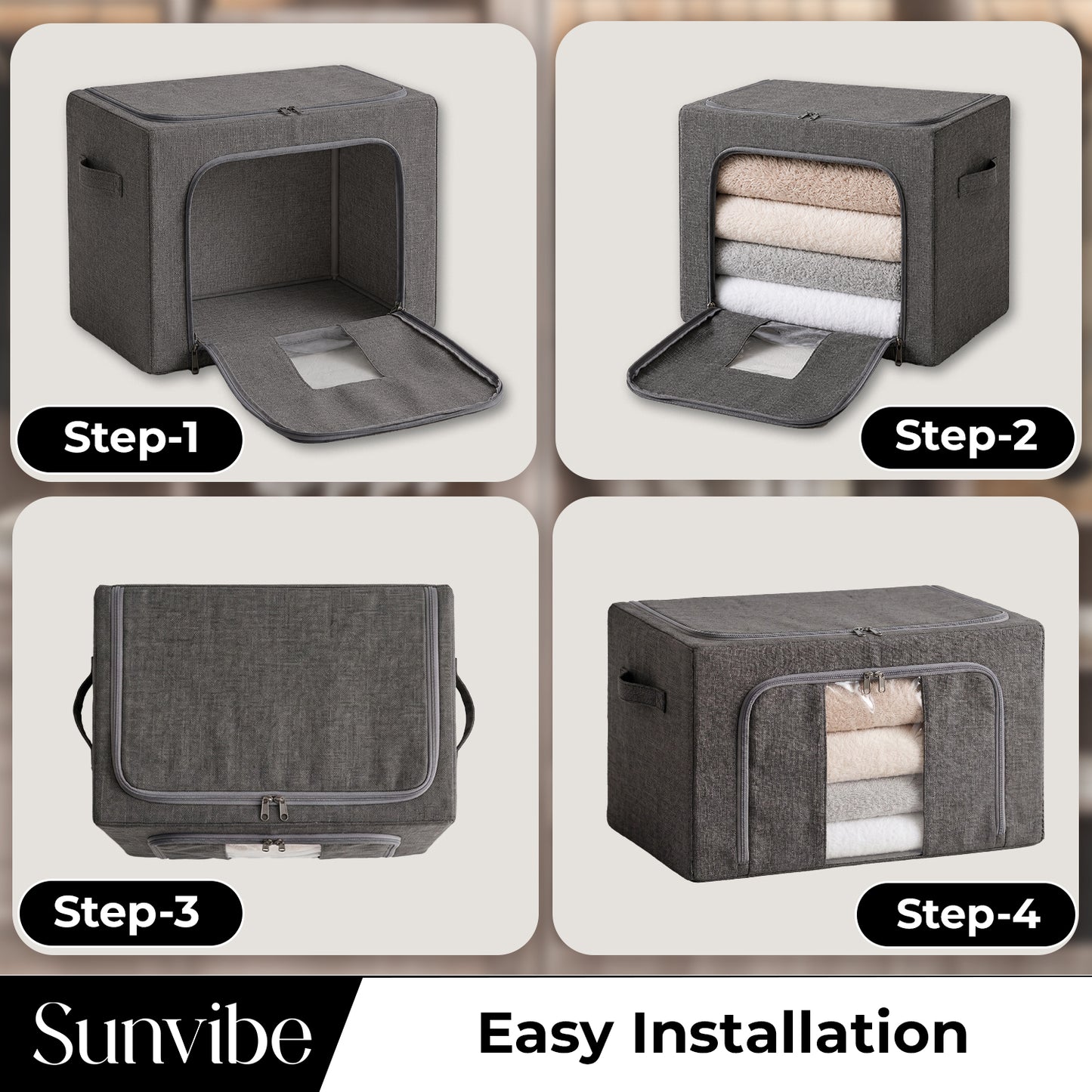 Premium Foldable Blanket & Clothes Storage Bag with Clear Window