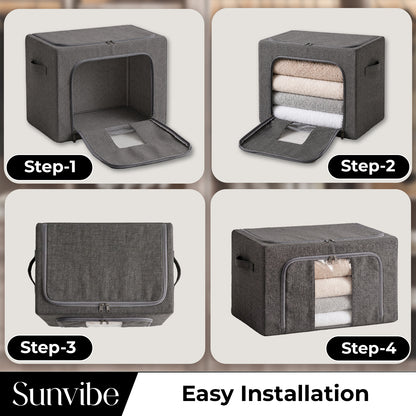Premium Foldable Blanket & Clothes Storage Bag with Clear Window
