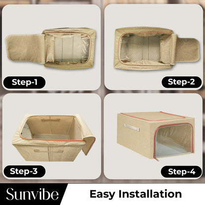 49 L Double-Sided Zipper Storage Box -Beige