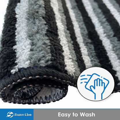 Microfiber Bath Mat  (Black-1 Piece)