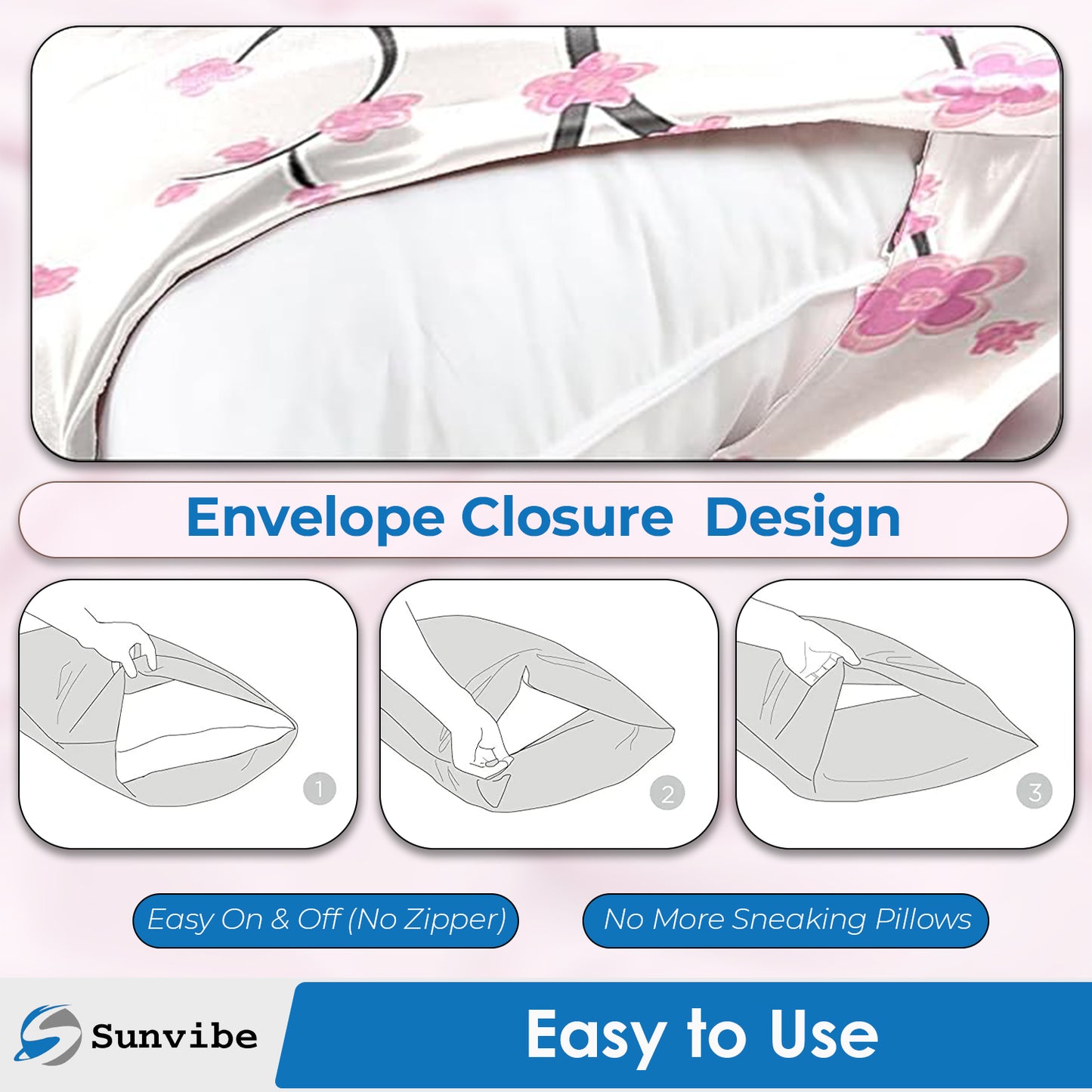 Sunvibe 3D Printed Pillow Cover for Bedroom | Soft & Durable Microfiber Cushion Cover | Fade-Resistant, Skin-Friendly, Hidden Zipper | Decorative Pillowcase for Sofa & Bed