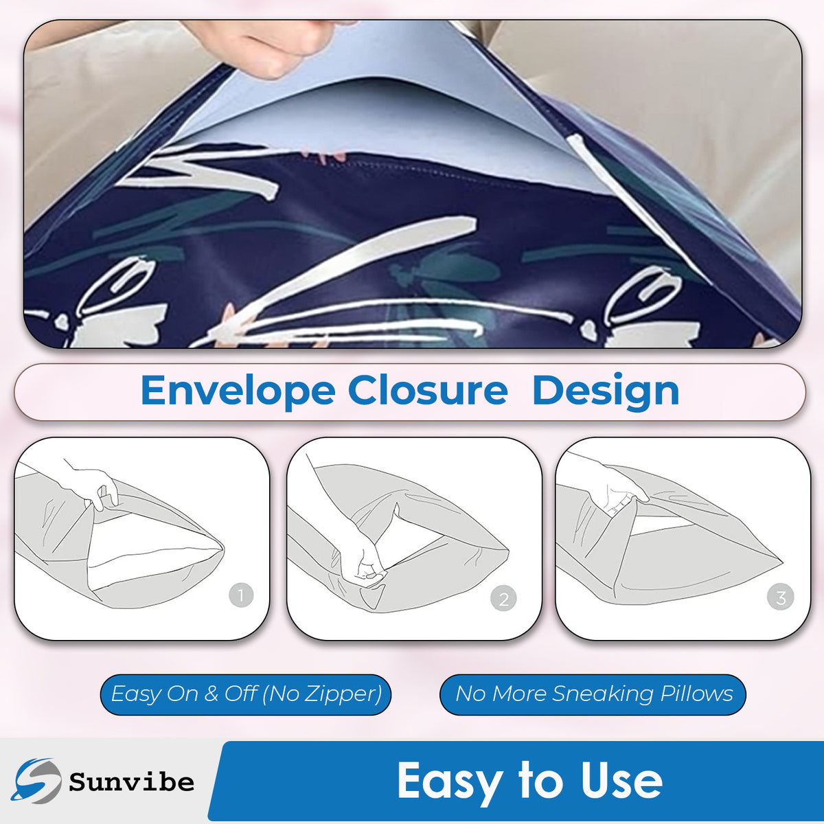 Sunvibe 3D Printed Pillow Cover for Bedroom | Soft & Durable Microfiber Cushion Cover | Fade-Resistant, Skin-Friendly, Hidden Zipper | Decorative Pillowcase for Sofa & Bed-1 free Scrunchie