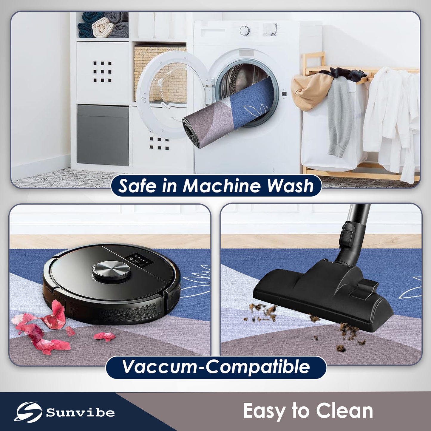 Kitchen Floor Mat 3.5mm (120x40cm & 40x60cm, Leaf Print-2 Pieces)