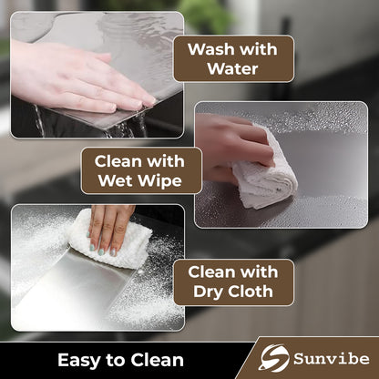 SUNVIBE® Stainless Steel Chopping Board for Kitchen | Heavy-Duty Metal Cutting Board for Vegetables, Fruits & Meat | Rustproof, Hygienic & Easy to Clean | 42x31 cm