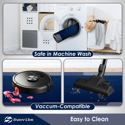 Kitchen Floor Mat 3.5mm (120x40cm & 40x60cm, Blue-2 Pieces)