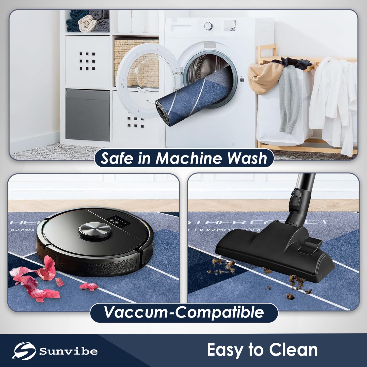 Kitchen Floor Mat 3.5mm (120x40cm & 40x60cm, Feather Print-2 Pieces)