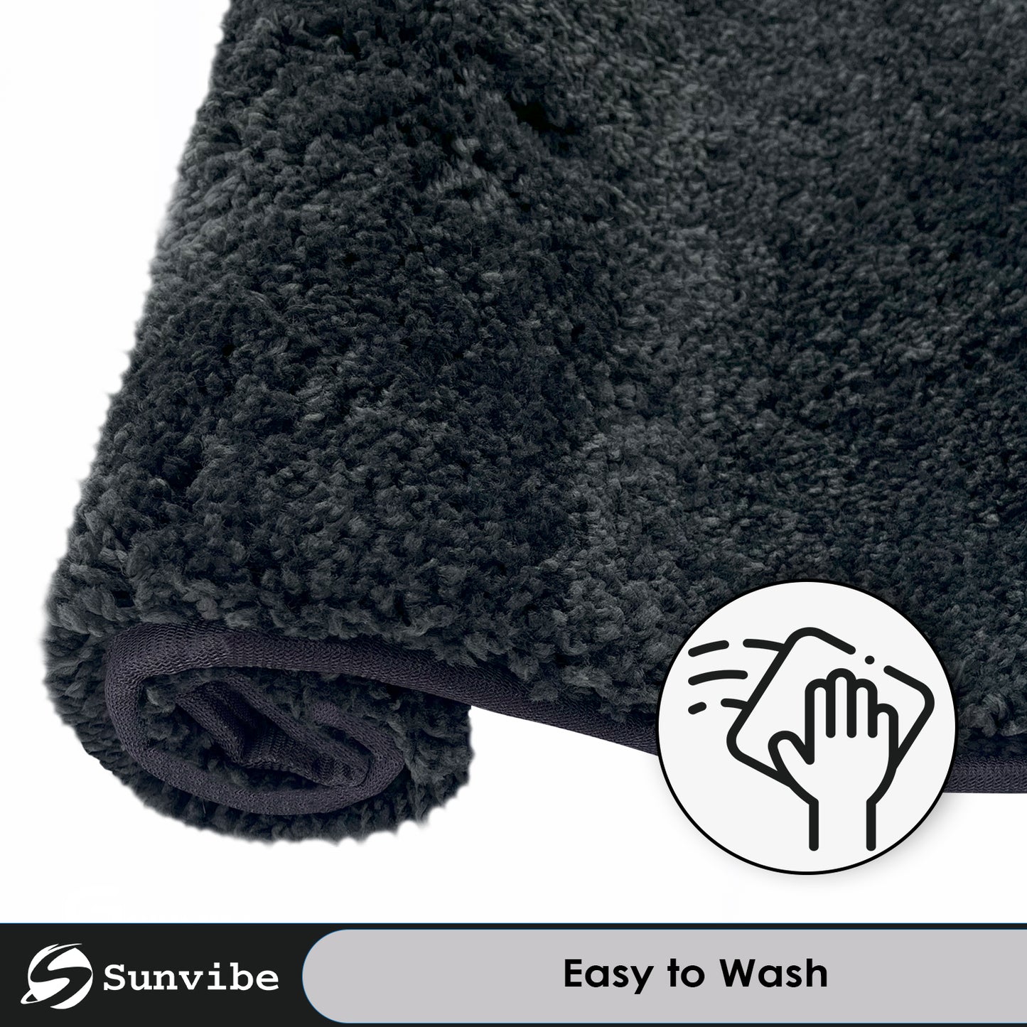 1800 GSM Super Soft Microfiber Bath Mat | Pack of 2 Extra Thick, Quick Dry & Anti-Skid Bathroom Rugs (Grey, 40x60 cm)