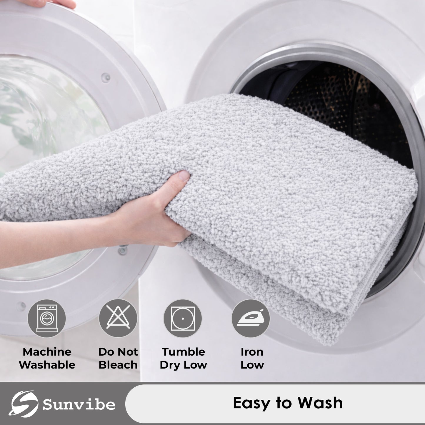 Sunvibe Premium Microfiber Floor Mat – Super Soft, Highly Absorbent & Quick Dry | Anti-Slip Multipurpose Mat for Bathroom, Kitchen & Bedroom (40 x 60 cm)