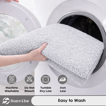 Sunvibe Premium Microfiber Floor Mat – Super Soft, Highly Absorbent & Quick Dry | Anti-Slip Multipurpose Mat for Bathroom, Kitchen & Bedroom (40 x 60 cm)