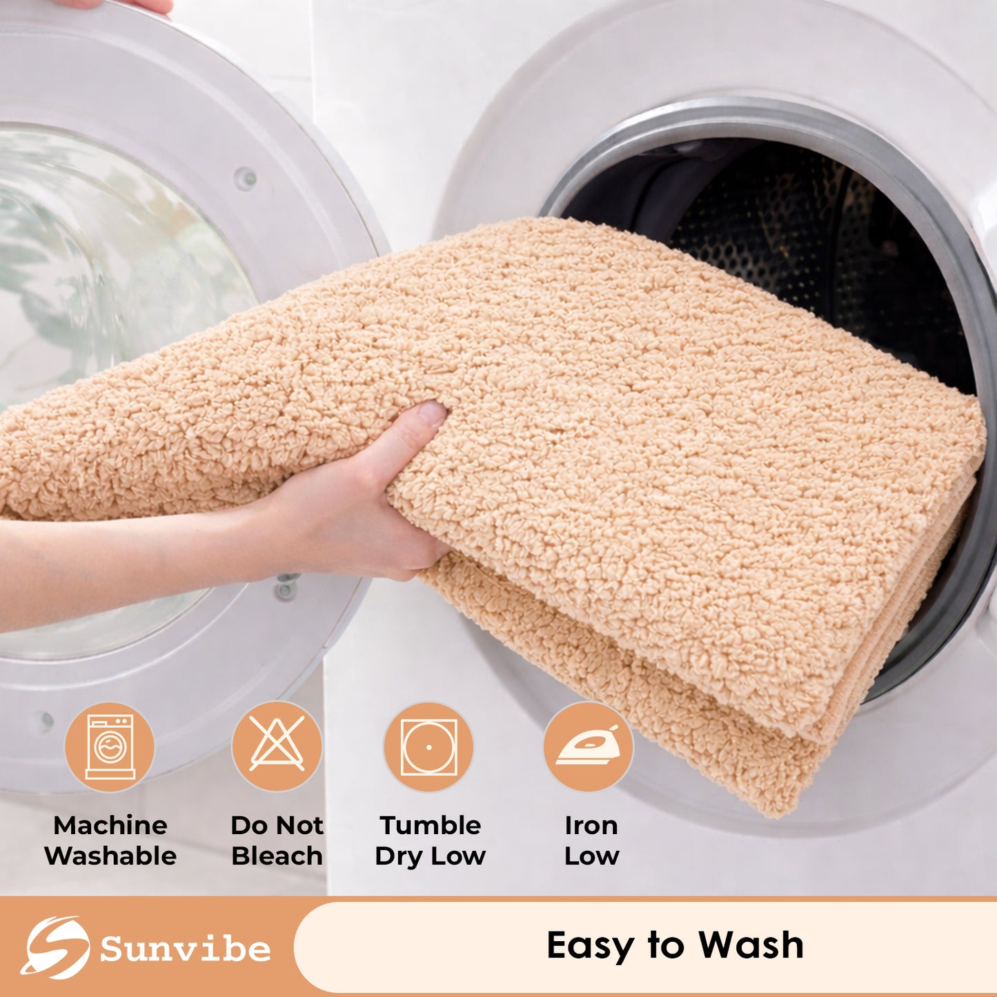 Sunvibe   Premium Microfiber Floor Mat – Super Soft, Highly Absorbent & Quick Dry | Anti-Slip Multipurpose Mat for Bathroom, Kitchen & Bedroom (40 x 60 cm)