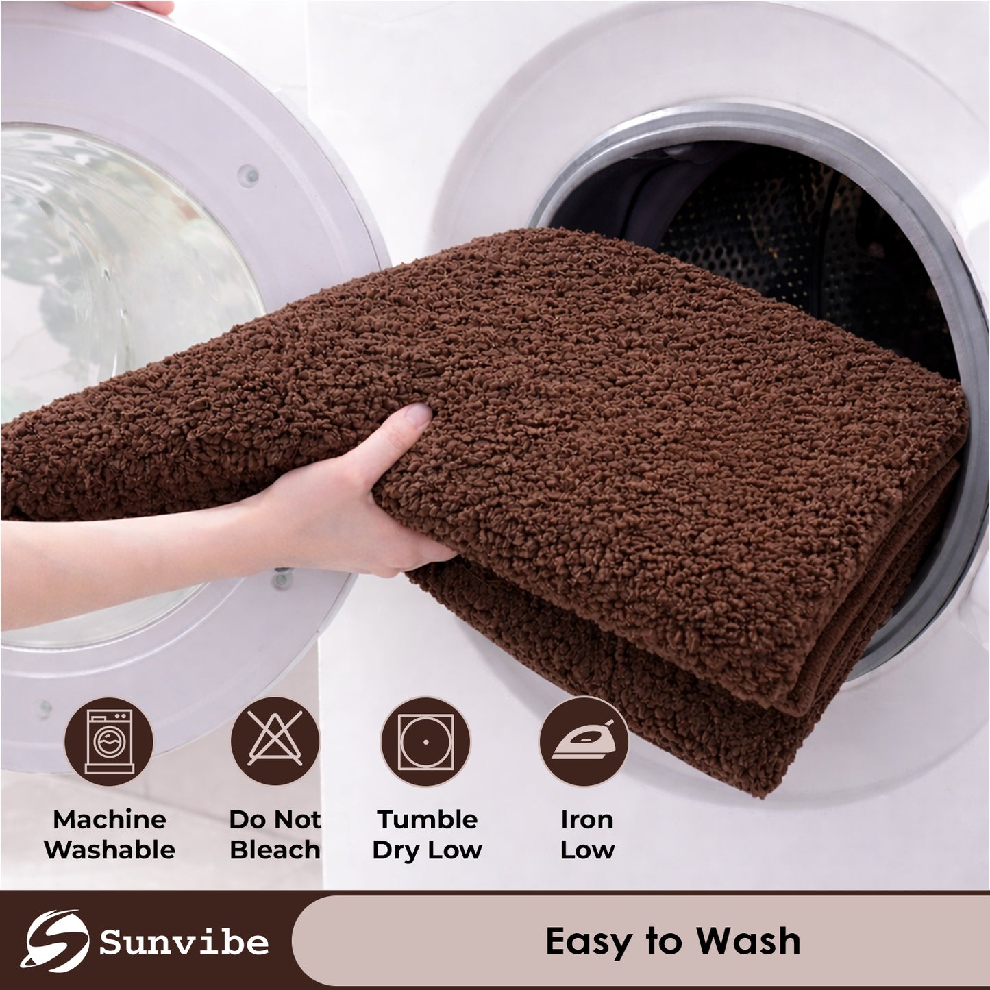 Sunvibe Premium Microfiber Floor Mat – Super Soft, Highly Absorbent & Quick Dry | Anti-Slip Multipurpose Mat for Bathroom, Kitchen & Bedroom (40 x 60 cm)