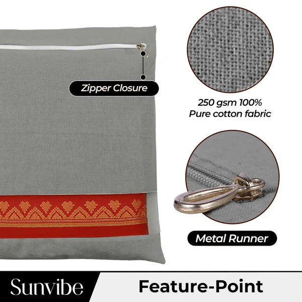 Saree Clothes Bags/Covers/Poches For Storage With Zip Closure (16 X 14 Inches)