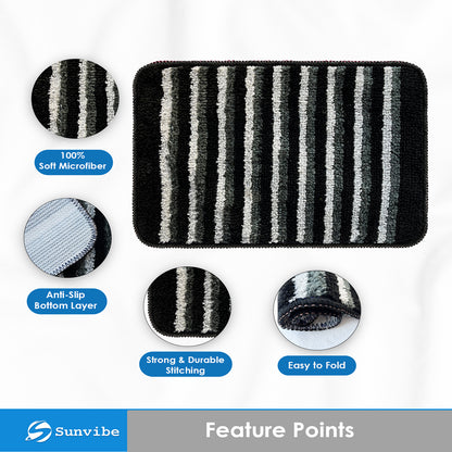 Microfiber Bath Mat  (Black-1 Piece)