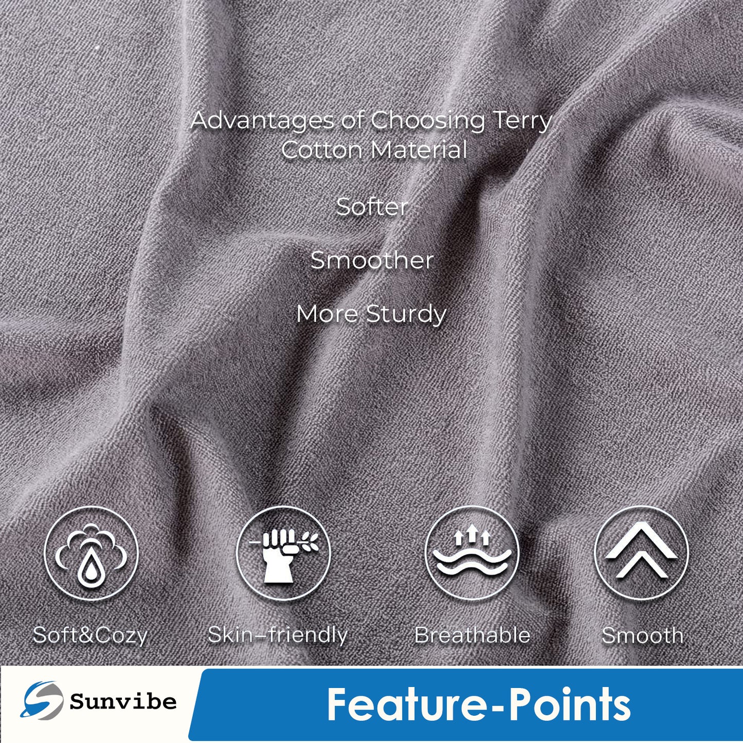 Sunvibe Waterproof Pillow Protector – Soft Terry Cotton Cover