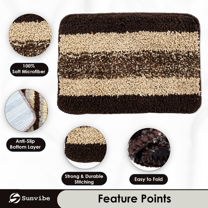 Microfiber Bath Mat  (Brown, 1 Piece)