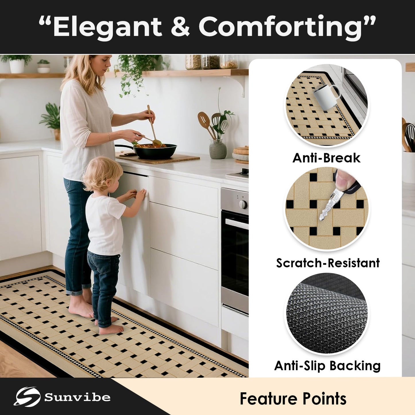 Kitchen Floor Mat 3.5mm (120x40cm & 40x60cm-2 Pieces)