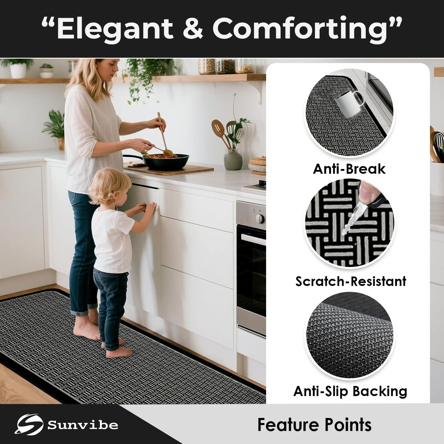Kitchen Floor Mat 3.5mm (120x40cm & 40x60cm-2 Pieces)