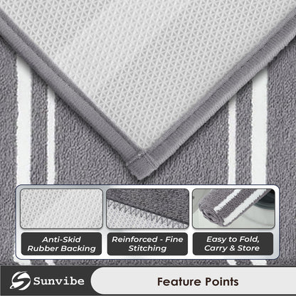 Super Soft Microfiber Bath Mat | Ultra Absorbent & Quick Dry | Anti-Slip Backing | Machine Washable Bathroom Floor Mat