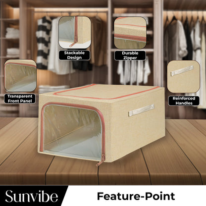49 L Double-Sided Zipper Storage Box -Beige