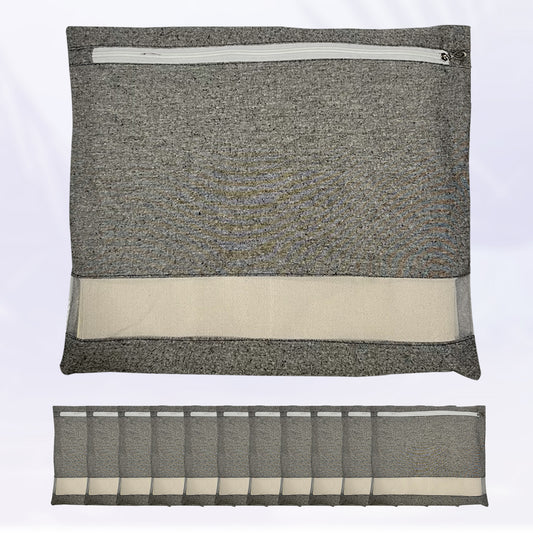 Saree Clothes Bags/Covers/Poches For Storage With Zip Closure (16 X 14 Inches, Grey)