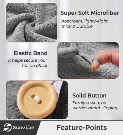 Quick Drying Microfiber 500 GSM Hair Bath Towel (Grey)