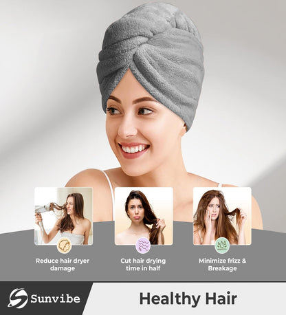 Quick Drying Microfiber 500 GSM Hair Bath Towel (Grey)