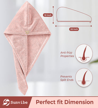 Quick Drying Microfiber 500 GSM Hair Bath Towel (Pink)