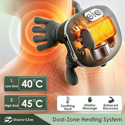 Sunvibe® Bionic Heated Neck & Back Massager | Wireless Portable  Massager with 4D Deep Tissue Kneading & Heat Therapy | Electric Muscle Pain Relief & Relaxation Device