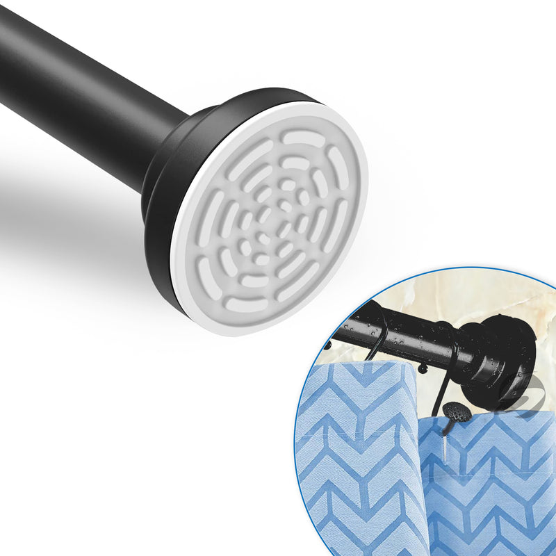 Extendable Black Shower Curtain Tension Rod – Non-Drilling & Anti-Skid