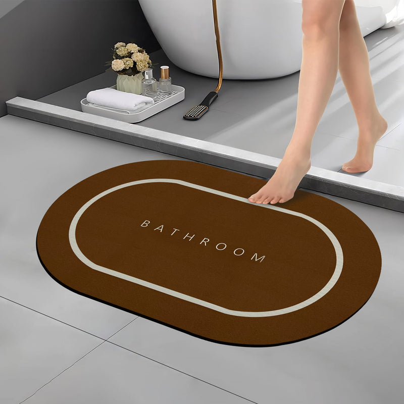 Bath Mat 3.5mm Anti-Skid Water Soaking Bathroom Print Door, Floor Mat