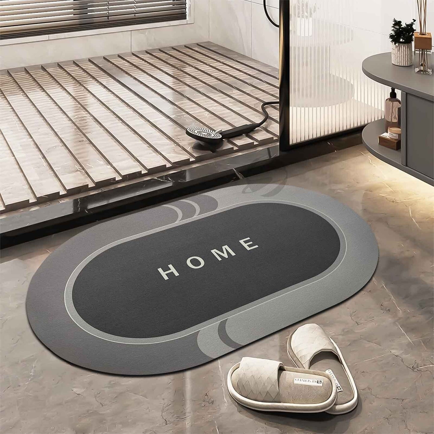 Bath Mat 3.5mm Anti-Skid Water Soaking Home Print Bathroom Door Floor Mat