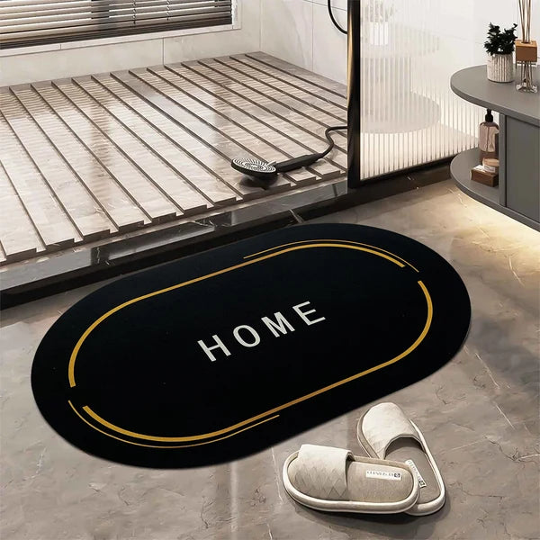 Bath Mat 3.5mm Anti-Skid Water Soaking Bathroom Print Door, Floor Mat.