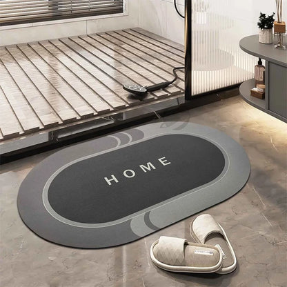 Bath Mat 3.5mm Anti-Skid Water Soaking Bathroom Print Door, Floor Mat.