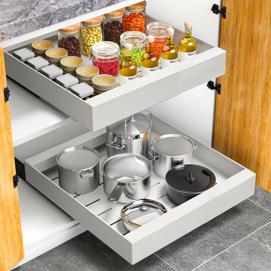 Pull-Out 38*25 CM Cabinet Basket – Space Saver Organizer for Home