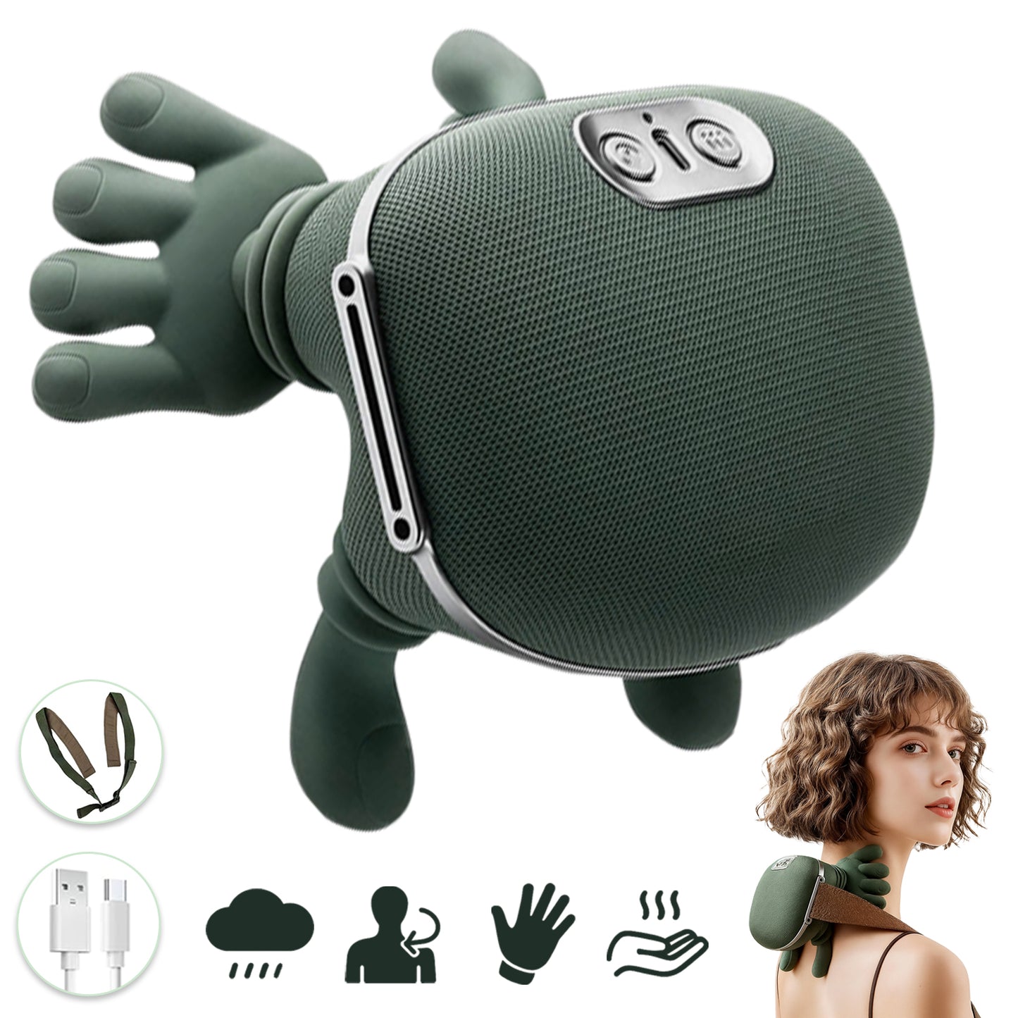 Sunvibe® Bionic Heated Neck & Back Massager | Wireless Portable  Massager with 4D Deep Tissue Kneading & Heat Therapy | Electric Muscle Pain Relief & Relaxation Device