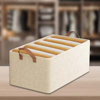 Foldable Wardrobe Organizer with Durable Handle (White)