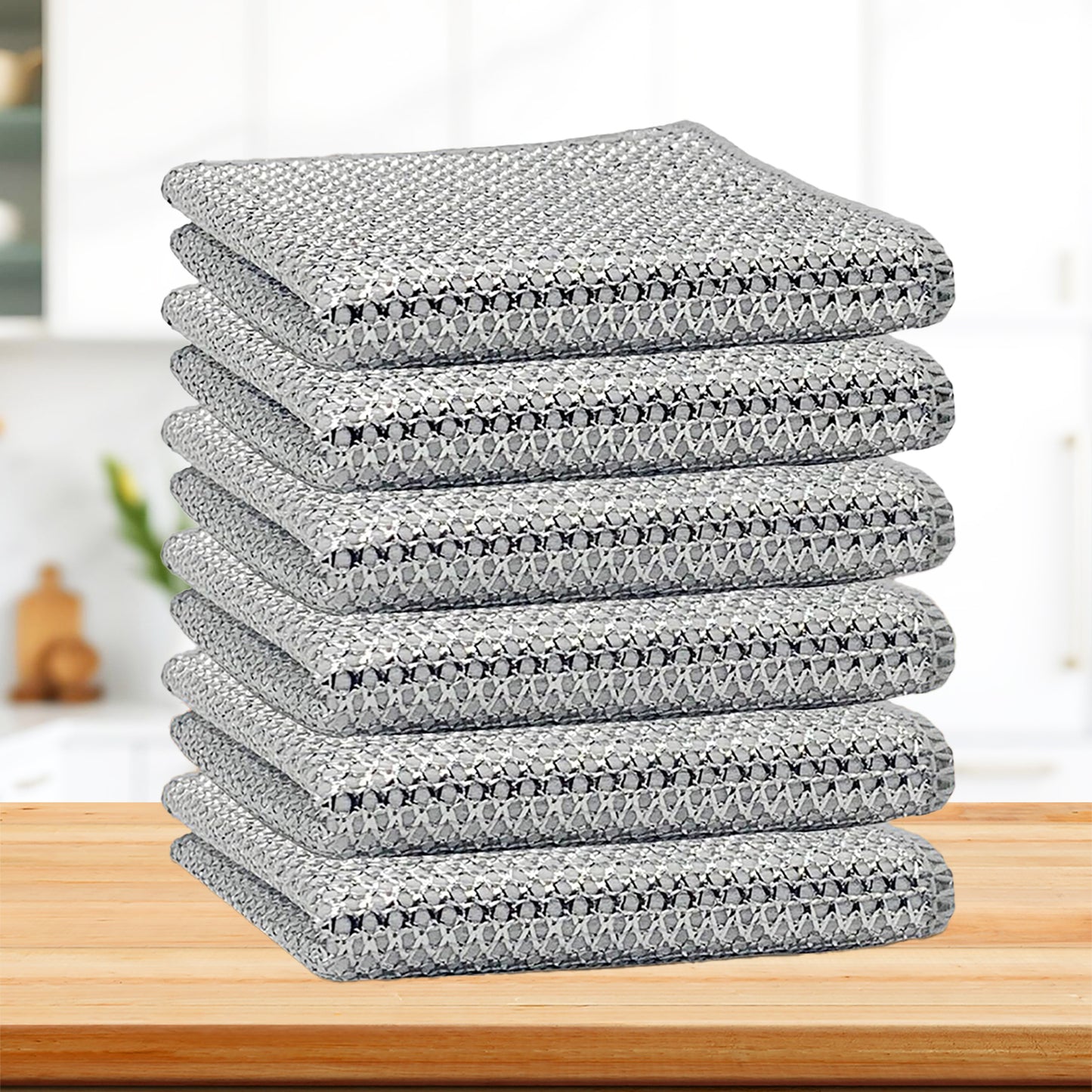 Sunvibe Non-Scratch Dish Wash Scrubber Cloth (10 Pcs) | Multipurpose Dish Cleaning Rags